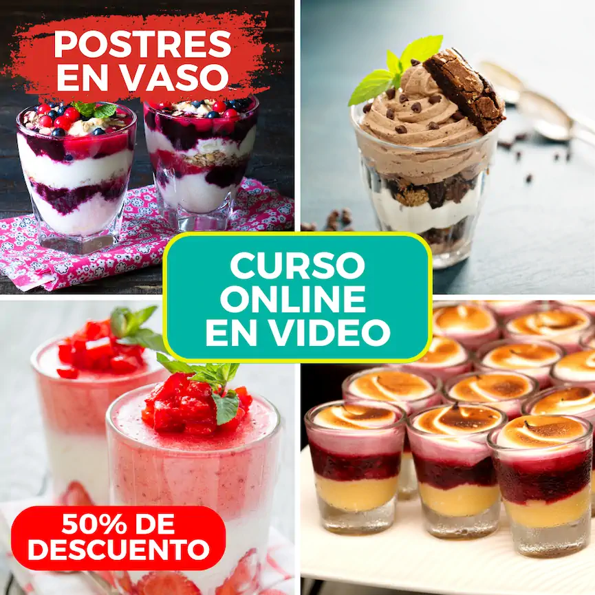 Técnicas de postres en vaso con capas y decoración